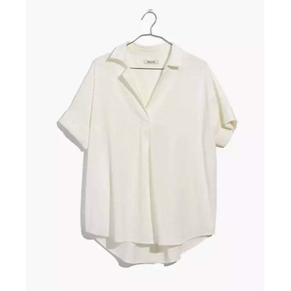 Madewell Courier Button-Back Shirt in Pure White (Size XS)